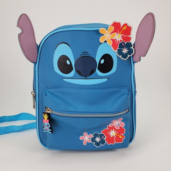 Bioworld Stitch Big Face Ears 10" Adult Mini Backpack Lilo and Stitch EUC - Picture 1 of 11